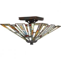 Maybeck 14.5 in. 2-Light Valiant Bronze Flush Mount by Quoizel