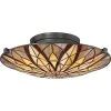 Victory 16.25 in. 2-Light Valiant Bronze Flush Mount by Quoizel -Quoizel Sales valiant bronze quoizel flush mount lights tfvy1400va 64 1000