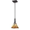 Asheville 1-Light Valiant Bronze Mini Pendant by Quoizel