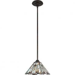 Maybeck 1-Light Valiant Bronze Mini Pendant by Quoizel