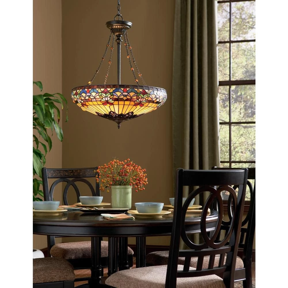 Belle Fleur 4-Light Vintage Bronze Pendant by Quoizel 4 Belle Fleur 4-Light Vintage Bronze Pendant by Quoizel - Image 2