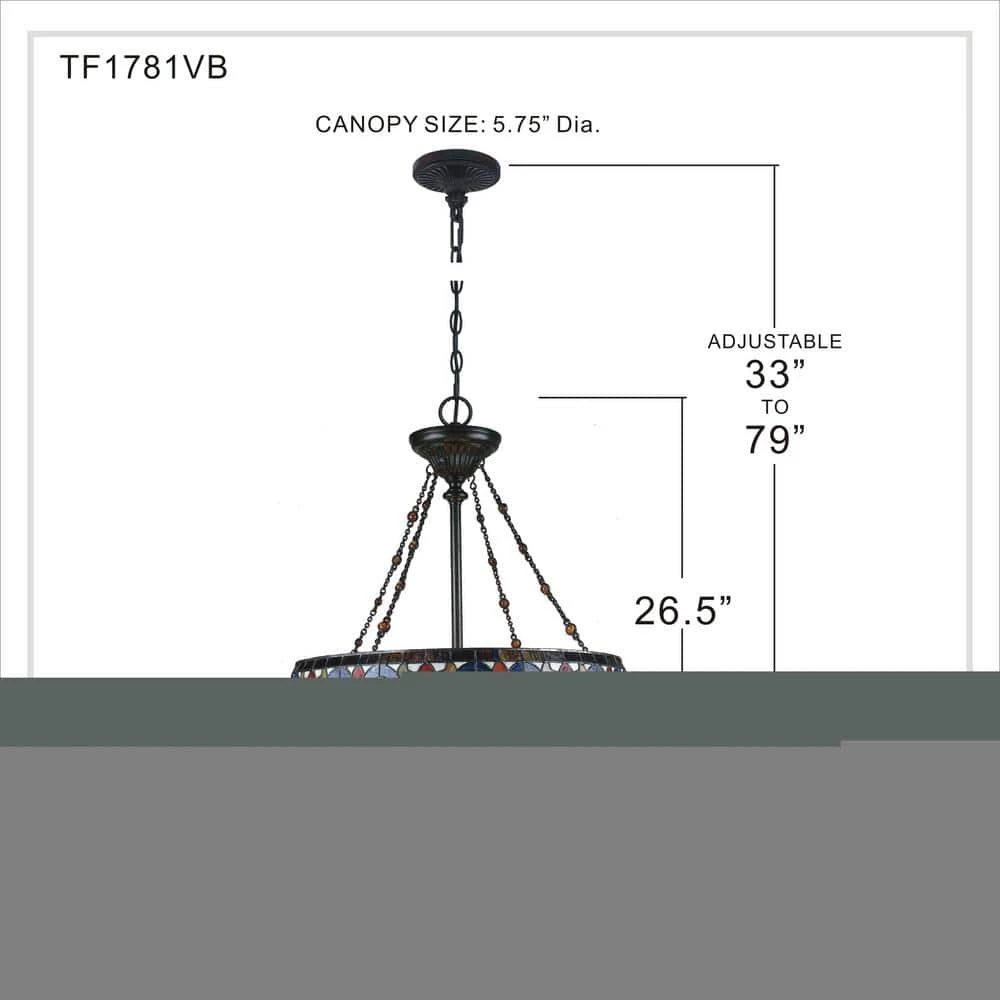 Belle Fleur 4-Light Vintage Bronze Pendant by Quoizel 6 Belle Fleur 4-Light Vintage Bronze Pendant by Quoizel - Image 4