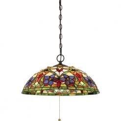 Violets 3-Light Vintage Bronze Pendant by Quoizel