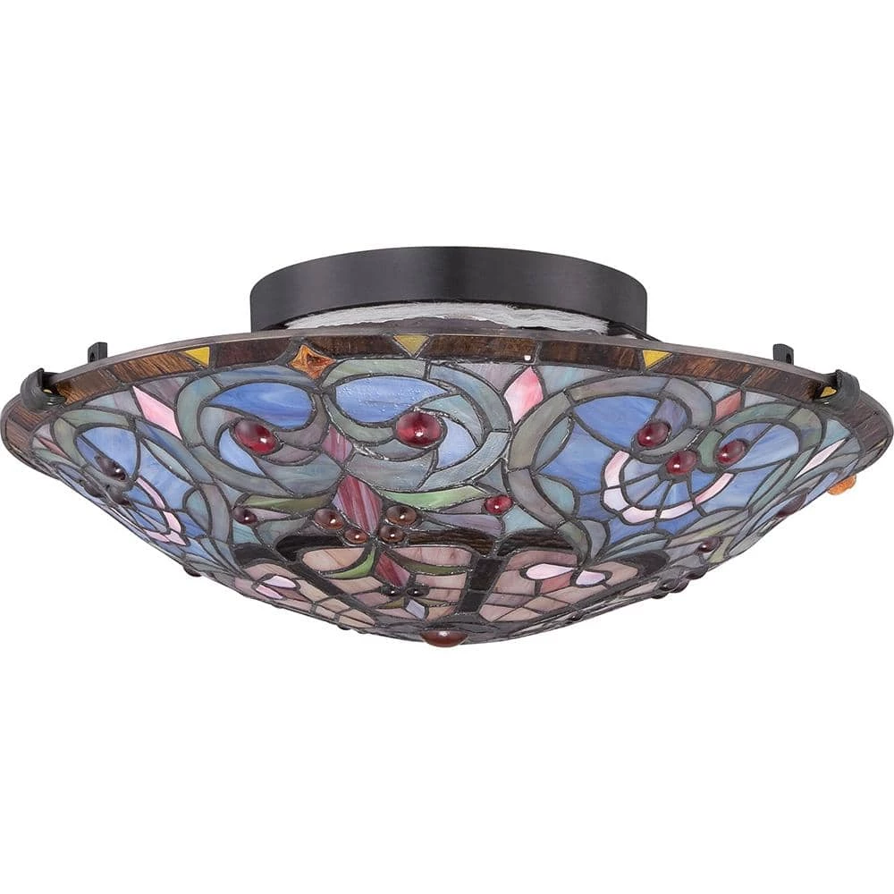 Carroll 16.5 in. 2-Light Vintage Bronze Flush Mount by Quoizel 5 Carroll 16.5 in. 2-Light Vintage Bronze Flush Mount by Quoizel - Image 3