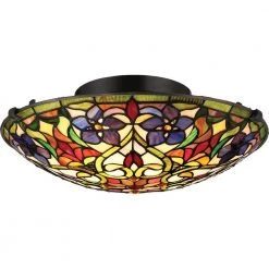 Violets 16.25 in. 2-Light Vintage Bronze Flush Mount by Quoizel