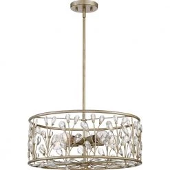 Meadow Lane 5-Light Vintage Gold Pendant by Quoizel