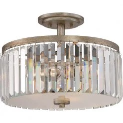 Mirage 3-Light Vintage Gold Semi-Flush Mount by Quoizel