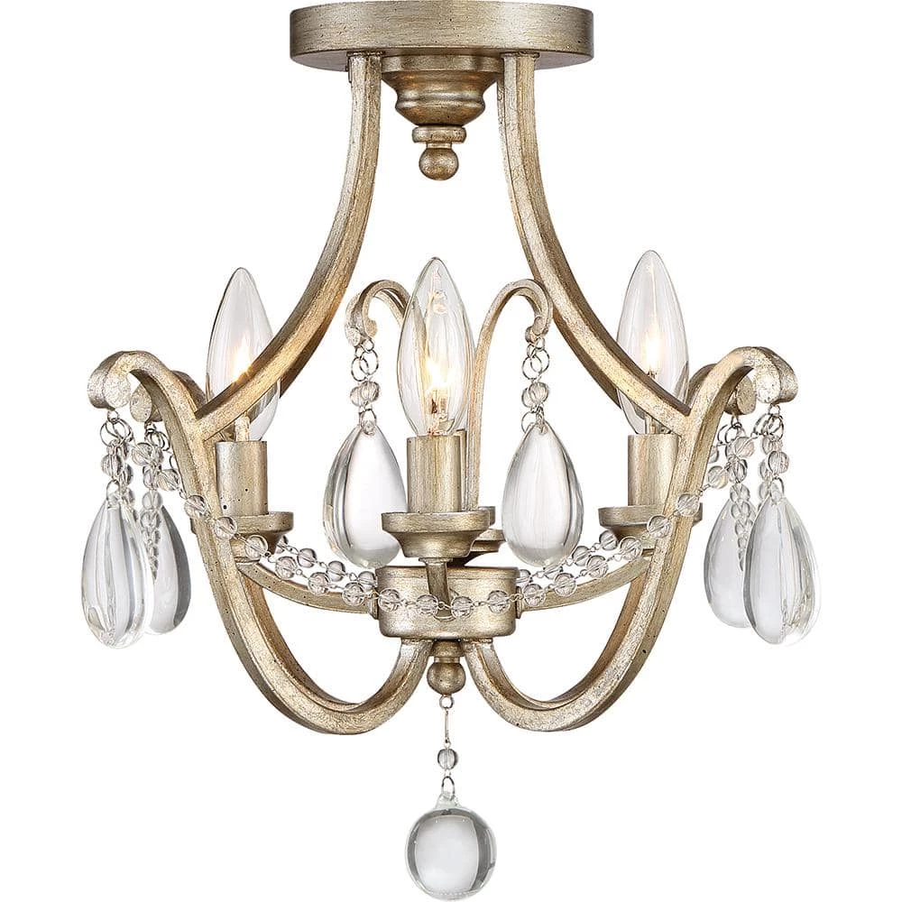Regent 4-Light Vintage Gold Semi-Flush Mount by Quoizel 6 Regent 4-Light Vintage Gold Semi-Flush Mount by Quoizel - Image 4