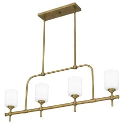 Aria 4-Light Weathered Brass Chandelier with Opal Glass by Quoizel -Quoizel Sales weathered brass quoizel chandeliers ari438ws 1f 1000