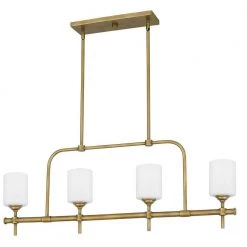 Aria 4-Light Weathered Brass Chandelier with Opal Glass by Quoizel -Quoizel Sales weathered brass quoizel chandeliers ari438ws c3 1000
