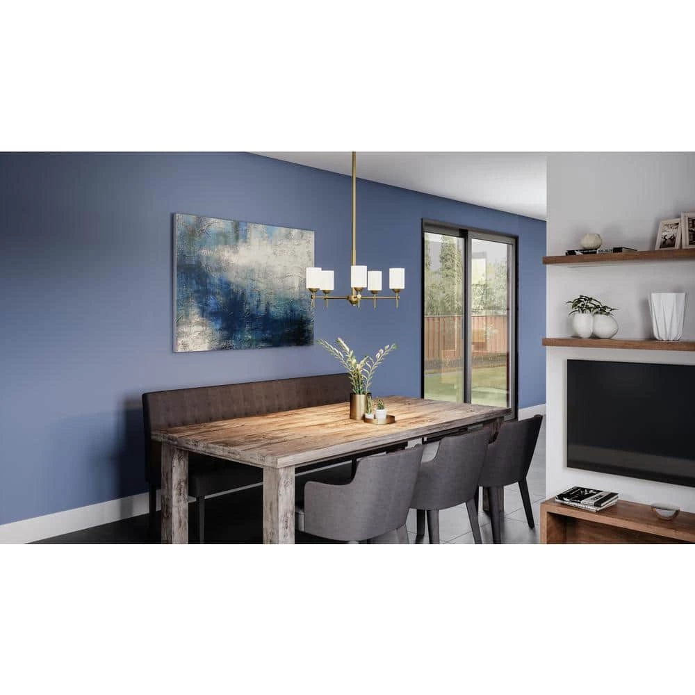 Aria 5-Light Weathered Brass Chandelier with Opal Glass by Quoizel 11 Aria 5-Light Weathered Brass Chandelier with Opal Glass by Quoizel - Image 9