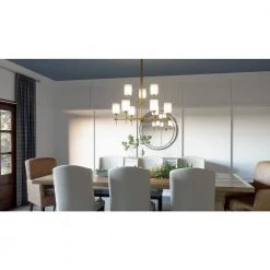 Aria 9-Light Weathered Brass Chandelier with Opal Glass by Quoizel -Quoizel Sales weathered brass quoizel chandeliers ari5034ws 31 1000