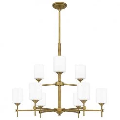 Aria 9-Light Weathered Brass Chandelier with Opal Glass by Quoizel -Quoizel Sales weathered brass quoizel chandeliers ari5034ws 4f 1000