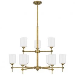 Aria 9-Light Weathered Brass Chandelier with Opal Glass by Quoizel -Quoizel Sales weathered brass quoizel chandeliers ari5034ws c3 1000