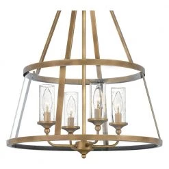Barlow 4-Light Weathered Brass Pendant by Quoizel -Quoizel Sales weathered brass quoizel chandeliers baw1820ws 1f 1000