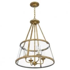 Barlow 4-Light Weathered Brass Pendant by Quoizel -Quoizel Sales weathered brass quoizel chandeliers baw1820ws 4f 1000