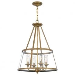 Barlow 4-Light Weathered Brass Pendant by Quoizel
