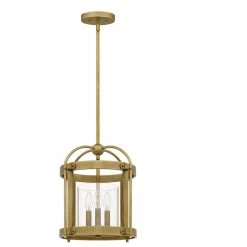McPherson 3-Light Weathered Brass Pendant with Clear Glass by Quoizel -Quoizel Sales weathered brass quoizel chandeliers mcp2814ws c3 1000