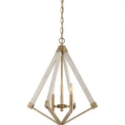 Viewpoint 3-Light Weathered Brass Pendant by Quoizel