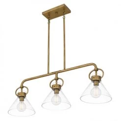 Webster 3-Light Weathered Brass Island Light with Clear Glass by Quoizel 15 Webster 3-Light Weathered Brass Island Light with Clear Glass by Quoizel -Quoizel Sales weathered brass quoizel chandeliers wbs136ws 1f 1000