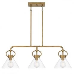 Webster 3-Light Weathered Brass Island Light with Clear Glass by Quoizel 14 Webster 3-Light Weathered Brass Island Light with Clear Glass by Quoizel -Quoizel Sales weathered brass quoizel chandeliers wbs136ws 4f 1000