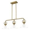 Webster 3-Light Weathered Brass Island Light with Clear Glass by Quoizel -Quoizel Sales weathered brass quoizel chandeliers wbs136ws 64 1000