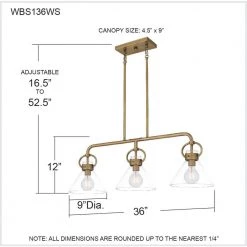Webster 3-Light Weathered Brass Island Light with Clear Glass by Quoizel 18 Webster 3-Light Weathered Brass Island Light with Clear Glass by Quoizel -Quoizel Sales weathered brass quoizel chandeliers wbs136ws 76 1000
