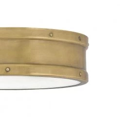 Ahoy 12.75 in. Weathered Brass LED Flush Mount by Quoizel -Quoizel Sales weathered brass quoizel flush mount lights qf5224ws 1f 1000