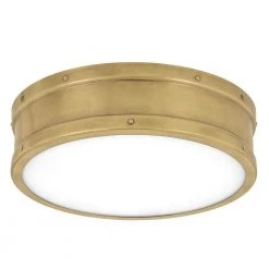 Ahoy 12.75 in. Weathered Brass LED Flush Mount by Quoizel -Quoizel Sales weathered brass quoizel flush mount lights qf5224ws 4f 1000