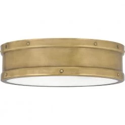 Ahoy 12.75 in. Weathered Brass LED Flush Mount by Quoizel