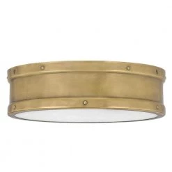 Ahoy 12.75 in. Weathered Brass LED Flush Mount by Quoizel -Quoizel Sales weathered brass quoizel flush mount lights qf5224ws c3 1000