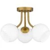 Oberlin 16 in. 3-Light Weathered Brass Semi-Flush Mount by Quoizel -Quoizel Sales weathered brass quoizel flush mount lights qsf5613ws 64 1000