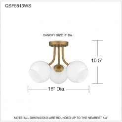 Oberlin 16 in. 3-Light Weathered Brass Semi-Flush Mount by Quoizel -Quoizel Sales weathered brass quoizel flush mount lights qsf5613ws 76 1000