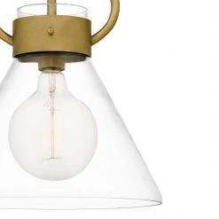 Webster 12 in. 1-Light Weathered Brass Semi-Flush Mount with Clear Glass by Quoizel 15 Webster 12 in. 1-Light Weathered Brass Semi-Flush Mount with Clear Glass by Quoizel -Quoizel Sales weathered brass quoizel flush mount lights wbs1712ws 44 1000