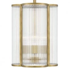 Aster 4-Light Weathered Brass Mini Pendant with Clear Ribbed Glass by Quoizel -Quoizel Sales weathered brass quoizel pendant lights asr1512ws 44 1000