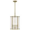 Aster 4-Light Weathered Brass Mini Pendant with Clear Ribbed Glass by Quoizel