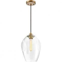 Nostalgia 1-Light Weathered Brass Mini Pendant by Quoizel