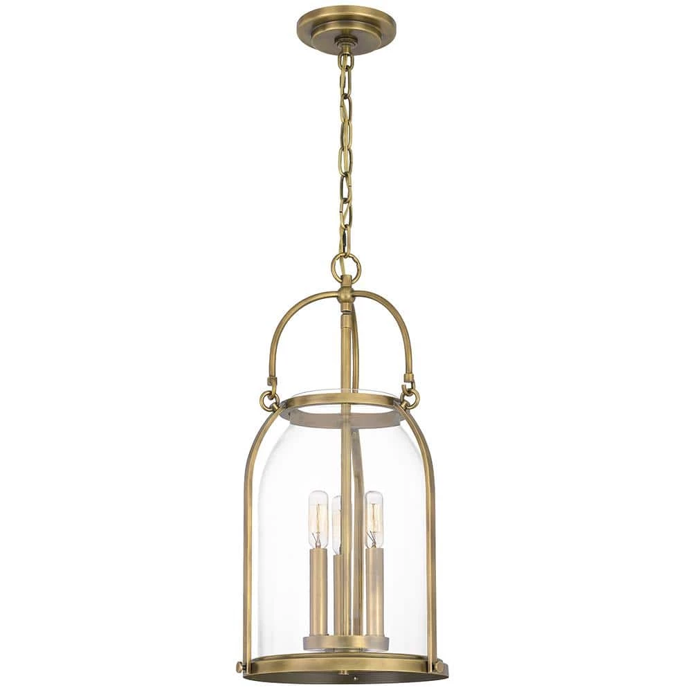 Colonel 3-Light Weathered Brass Mini Pendant by Quoizel 6 Colonel 3-Light Weathered Brass Mini Pendant by Quoizel - Image 4