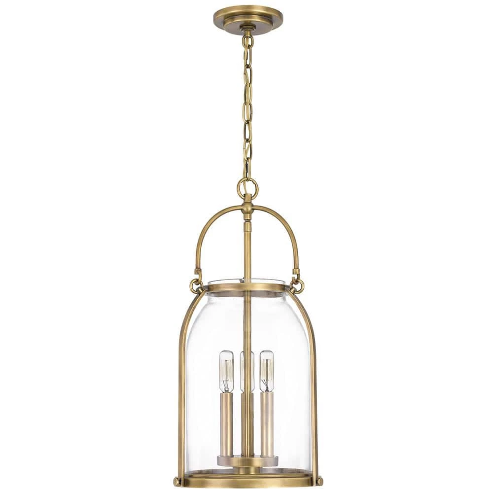 Colonel 3-Light Weathered Brass Mini Pendant by Quoizel 5 Colonel 3-Light Weathered Brass Mini Pendant by Quoizel - Image 3