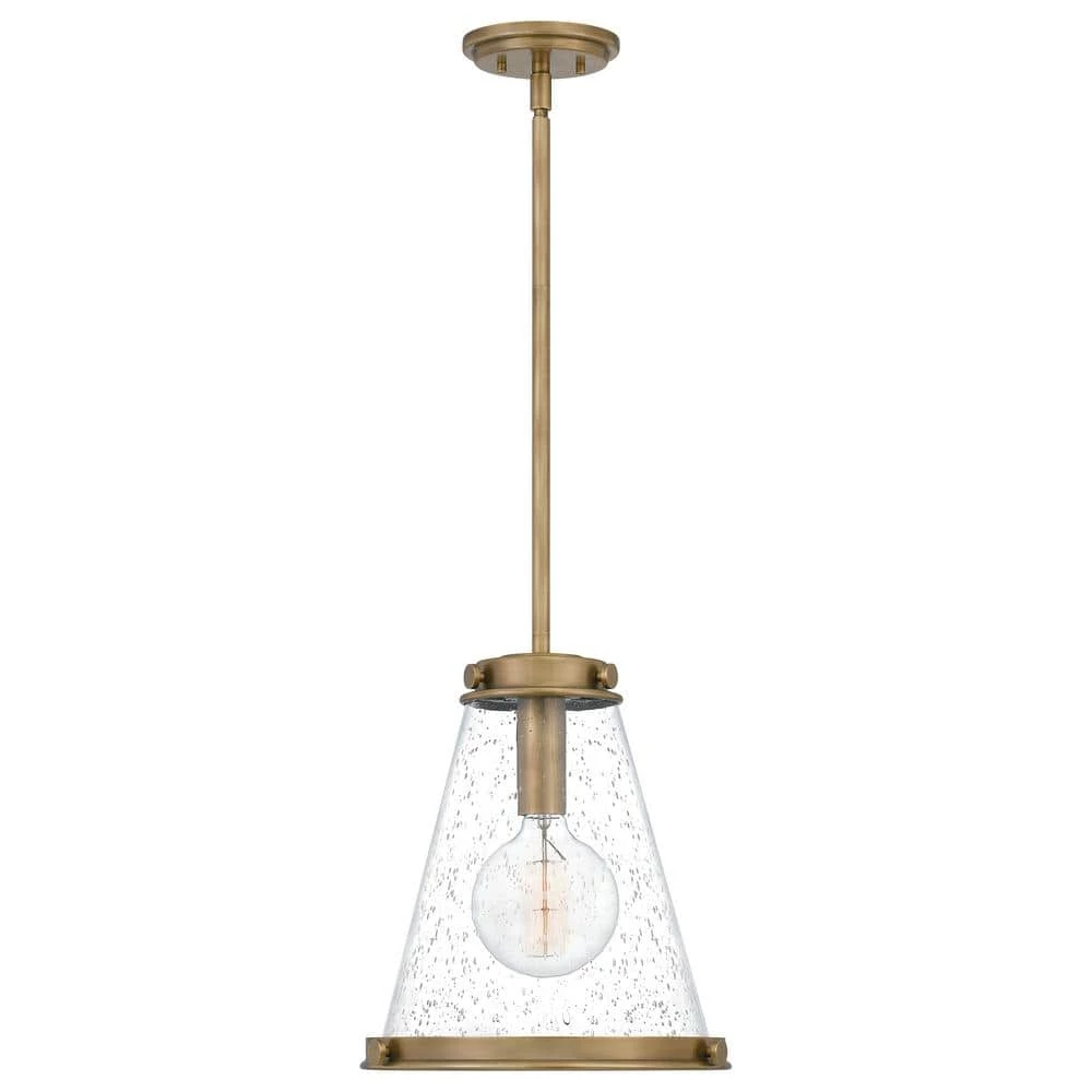 Bristol 1-Light Weathered Brass Mini Pendant by Quoizel 3 Bristol 1-Light Weathered Brass Mini Pendant by Quoizel