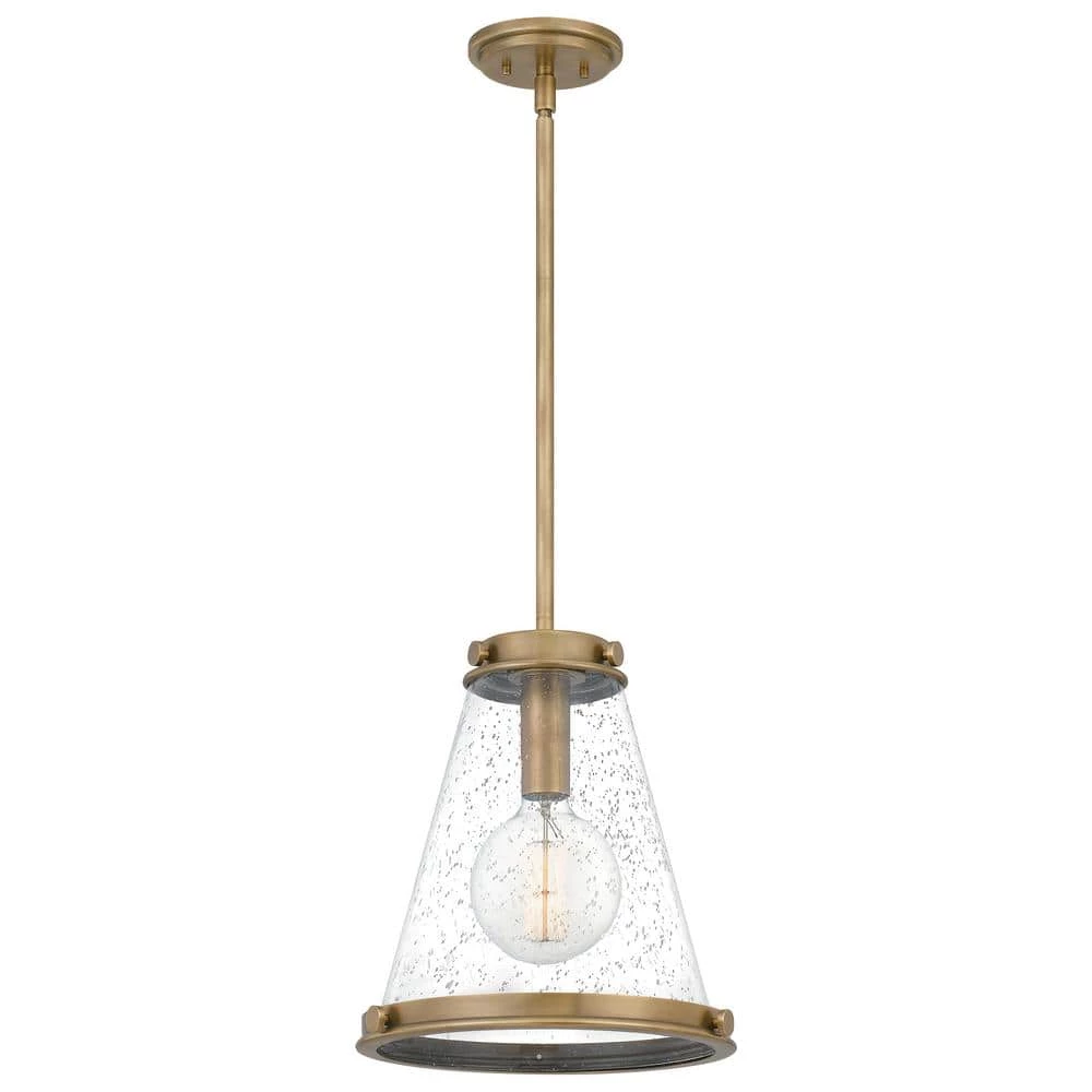 Bristol 1-Light Weathered Brass Mini Pendant by Quoizel 6 Bristol 1-Light Weathered Brass Mini Pendant by Quoizel - Image 4