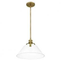 Jessup 1-Light Weathered Brass Mini Pendant with White Shade by Quoizel -Quoizel Sales weathered brass quoizel pendant lights qpp5343ws 1f 1000