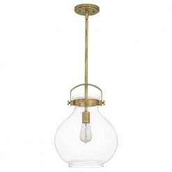 Stella 12 in. 1-Light Weathered Brass Mini Pendant by Quoizel -Quoizel Sales weathered brass quoizel pendant lights stlc1512ws c3 1000