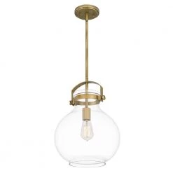 Stella 12 in. 1-Light Weathered Brass Mini Pendant by Quoizel -Quoizel Sales weathered brass quoizel pendant lights stlc1512ws e1 1000
