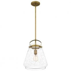 Stella 1-Light Weathered Brass Mini Pendant with Clear Seeded Glass by Quoizel 15 Stella 1-Light Weathered Brass Mini Pendant with Clear Seeded Glass by Quoizel -Quoizel Sales weathered brass quoizel pendant lights stls1512ws 1f 1000