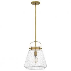 Stella 1-Light Weathered Brass Mini Pendant with Clear Seeded Glass by Quoizel 13 Stella 1-Light Weathered Brass Mini Pendant with Clear Seeded Glass by Quoizel -Quoizel Sales weathered brass quoizel pendant lights stls1512ws c3 1000