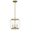 Tapley 3-Light Weathered Brass Mini Pendant with Clear Glass by Quoizel -Quoizel Sales weathered brass quoizel pendant lights tpy1512ws 64 1000