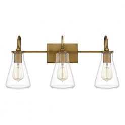 Boyton 24 in. 3-Light Weathered Brass Vanity Light by Quoizel