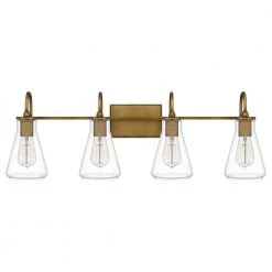 Boyton 33 in. 4-Light Weathered Brass Vanity Light by Quoizel -Quoizel Sales weathered brass quoizel vanity lighting byt8633ws 1f 1000