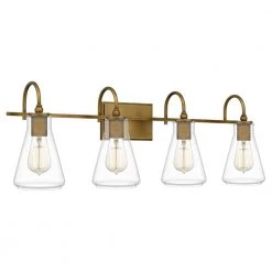Boyton 33 in. 4-Light Weathered Brass Vanity Light by Quoizel -Quoizel Sales weathered brass quoizel vanity lighting byt8633ws 4f 1000